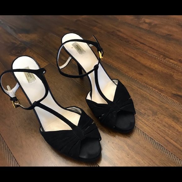 Prada Suede Peep-Toe Pumps - Picture 1 of 4